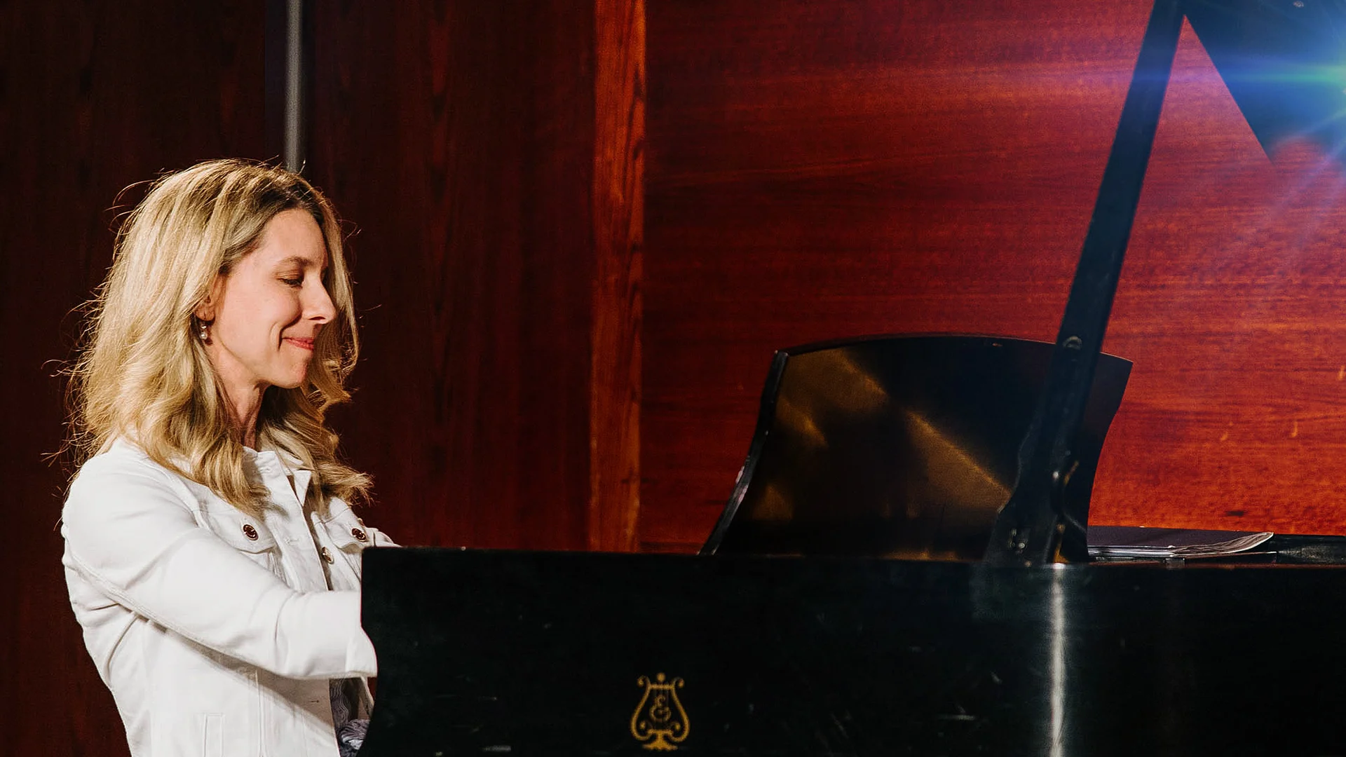 Piano in an elegant performance setting