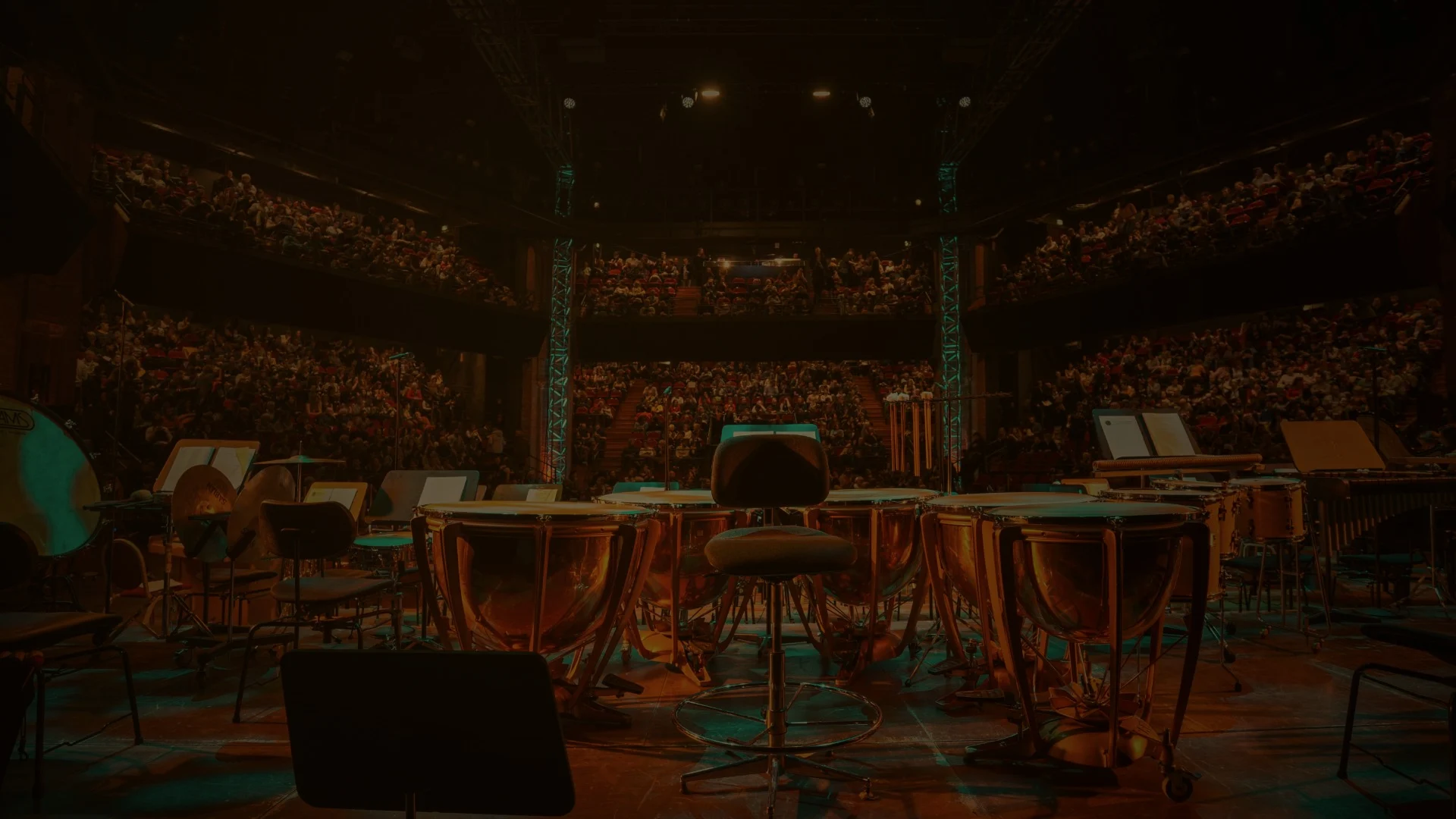 Musician performing on a timpani
