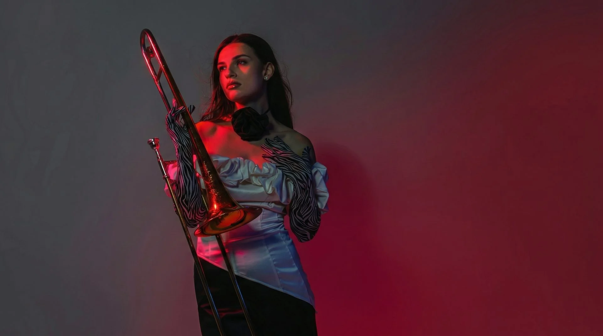 Trombone shown in a performance or practice setting
