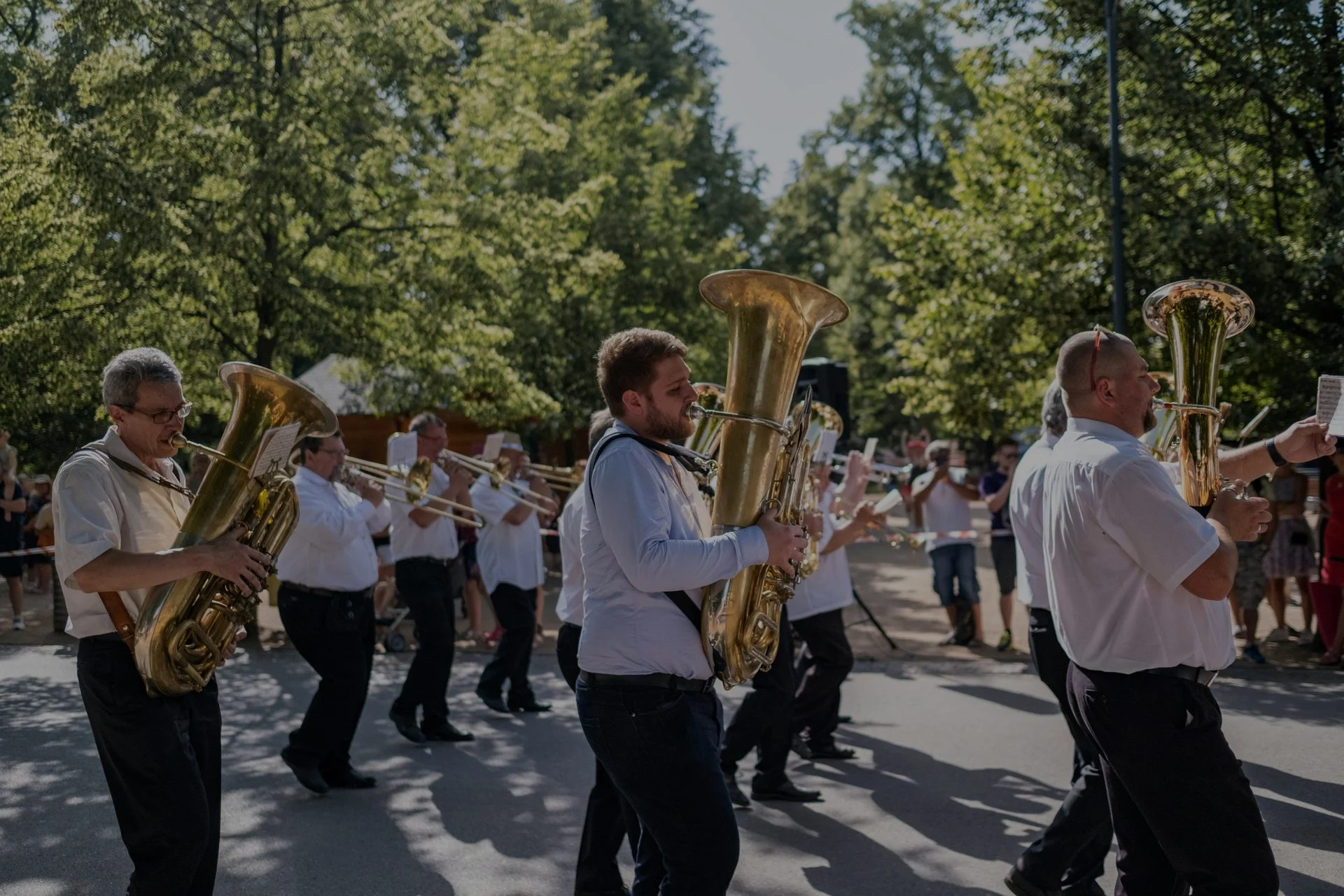 Tuba shown in a performance or practice setting