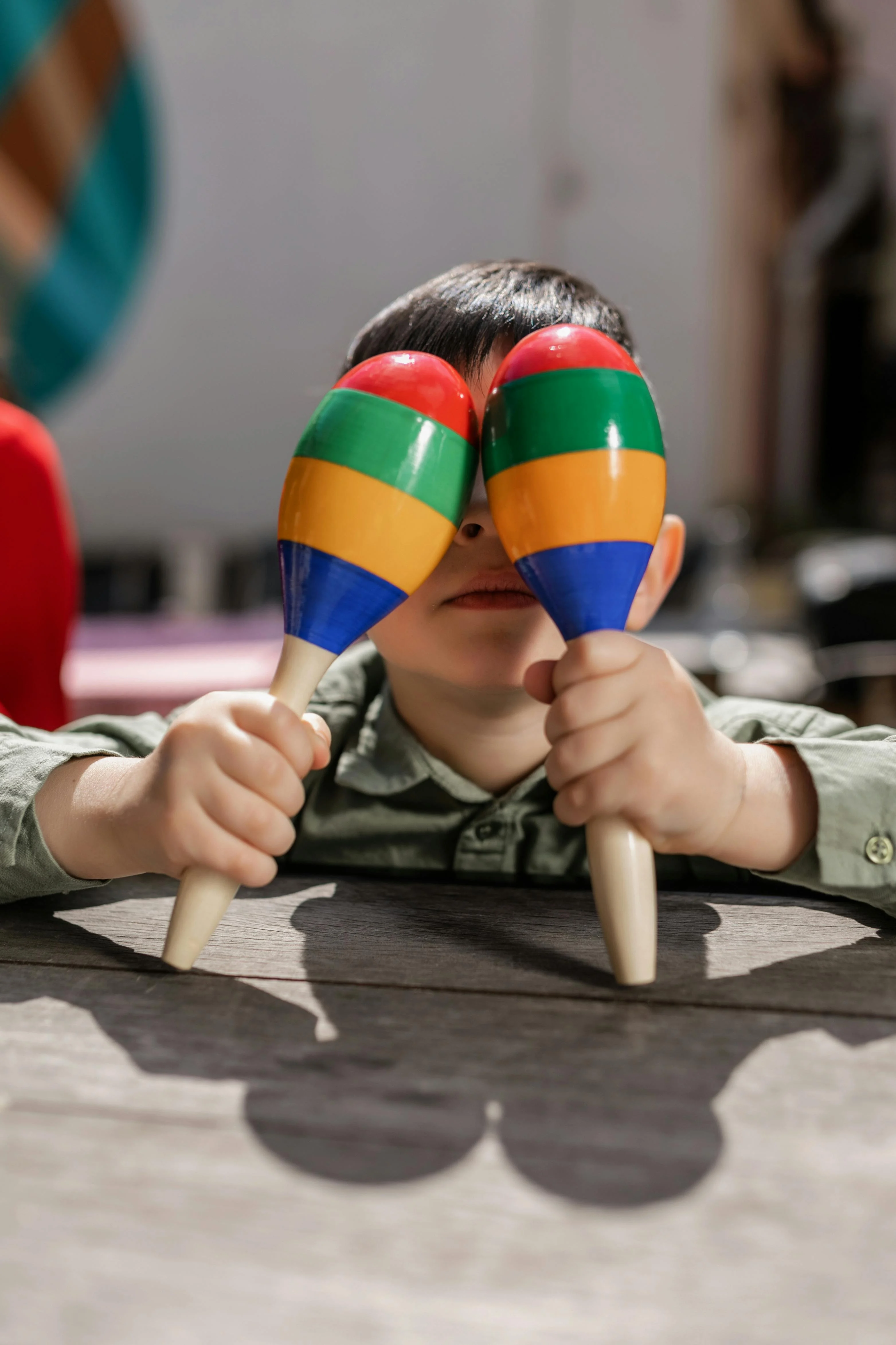 Auxiliary Percussion lesson — student practicing with an instructor