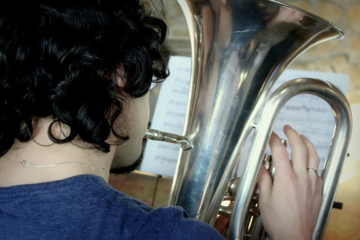 Euphonium & Baritone Horn lesson — student practicing with an instructor