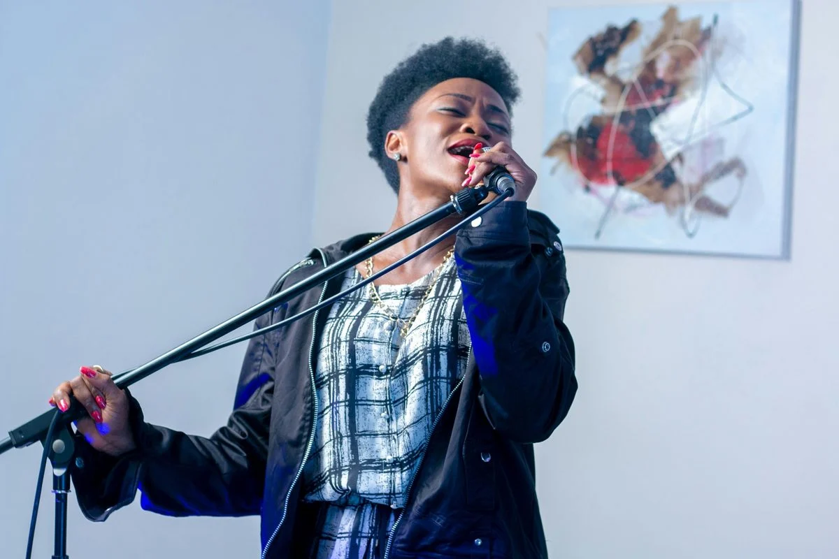 Voice lesson — student practicing voice technique with an instructor