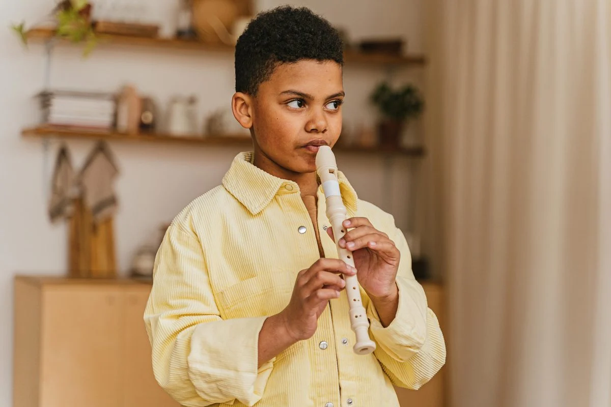 One-on-one recorder lesson in a home or studio setting