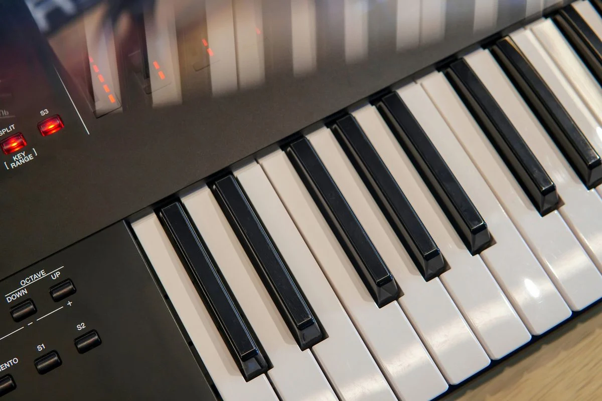 One-on-one synthesizer lesson in a home or studio setting